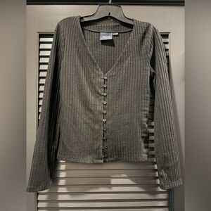 Women's Black Shimmer Ribbed Sweater